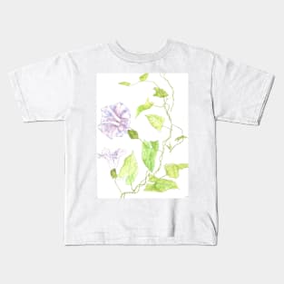 Pale pink Morning Glory Kids T-Shirt